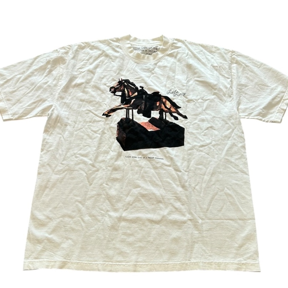 Nadie Sabe Lo QUE VA a pasar mañana Western T Shirt men's size XL bad bunny